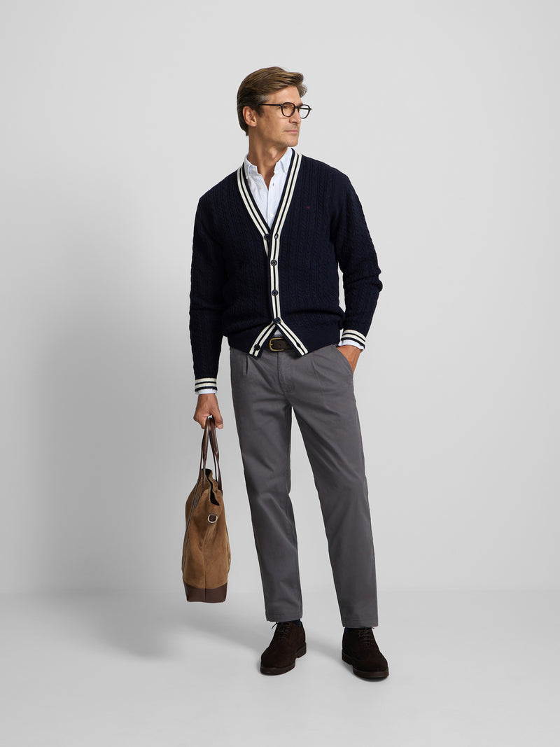 Cardigan college azul marino