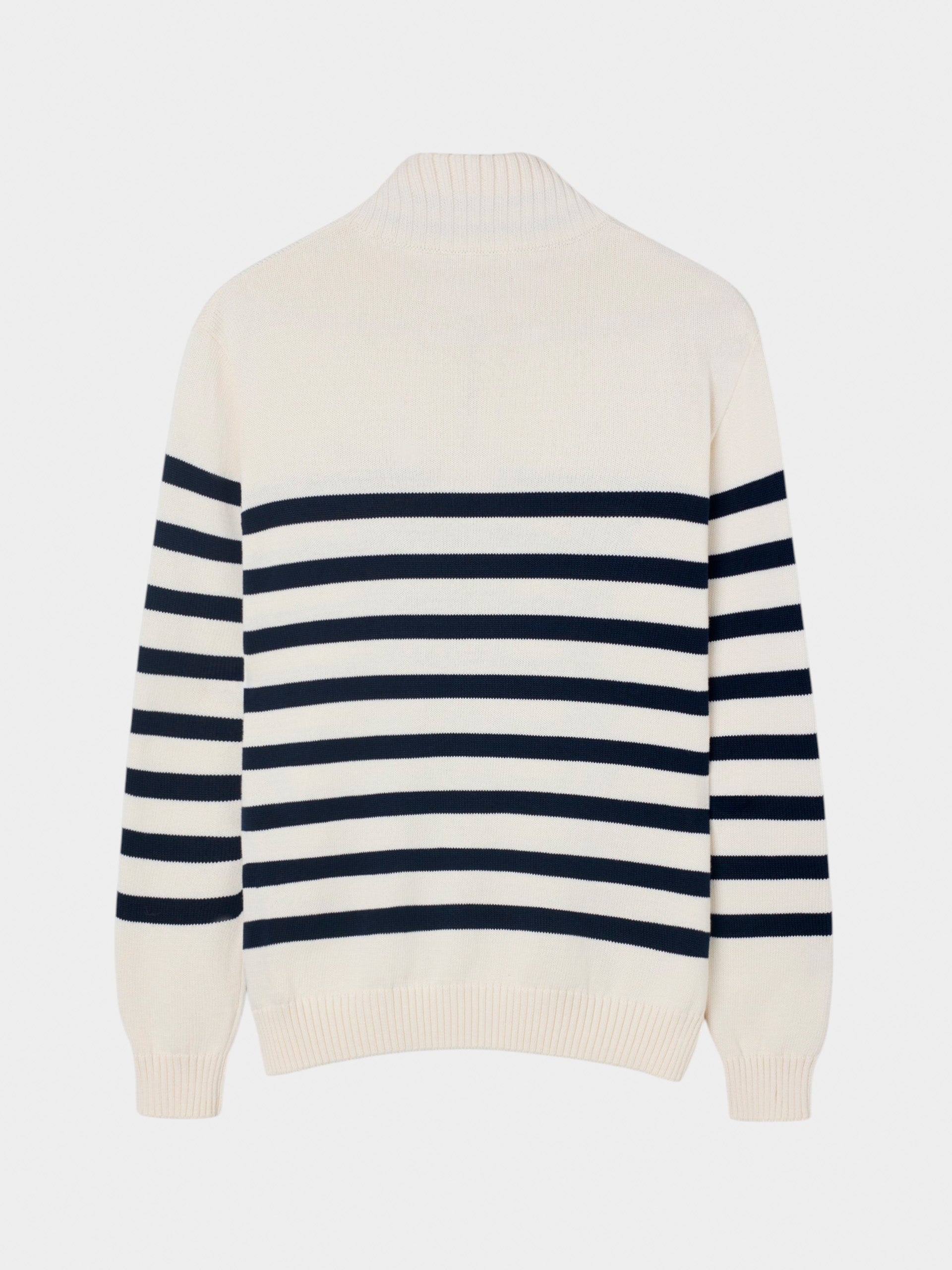 Pull à demi-fermeture éclair cruise à rayures bleues