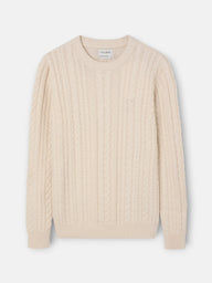 Pull torsadé beige