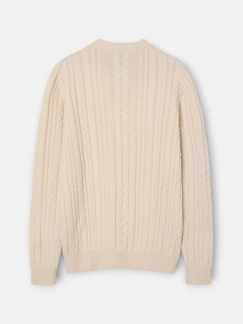 Pull torsadé beige