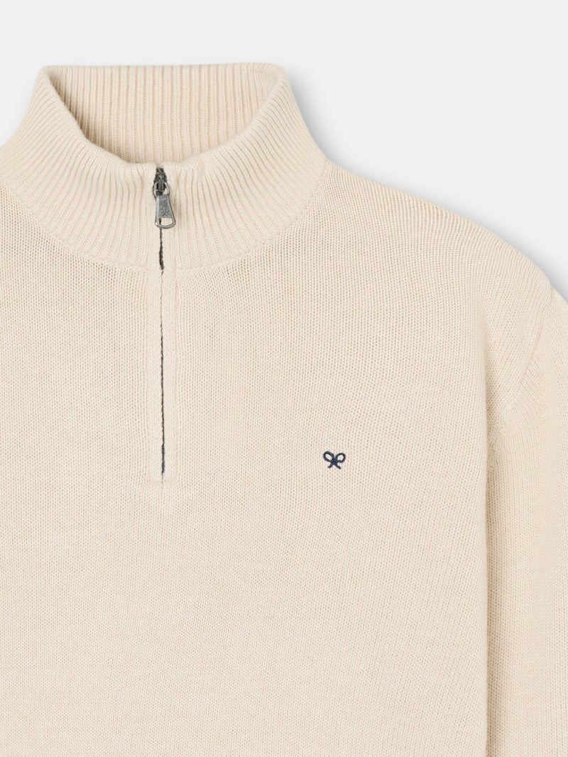 Jersey media cremallera canale beige