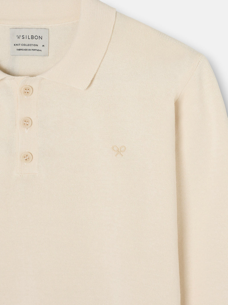 Stone polo neck sweater