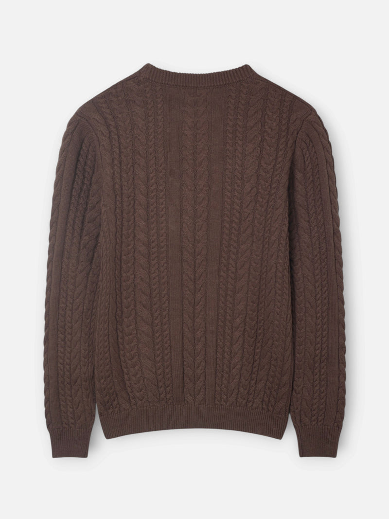 Pull torsadé marron