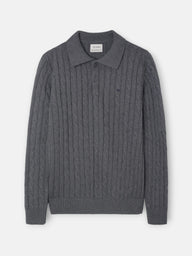 Jersey cuello polo ochos gris