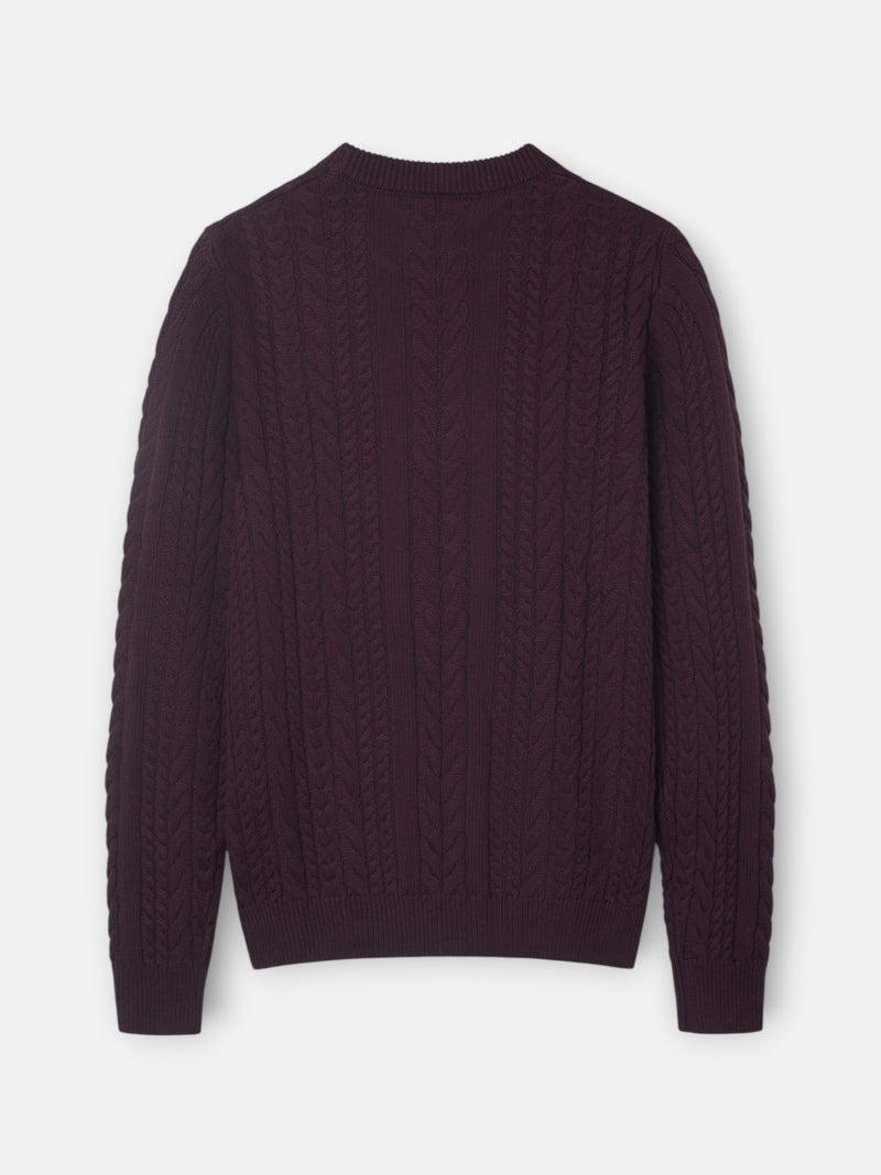 Pull torsadé bordeaux