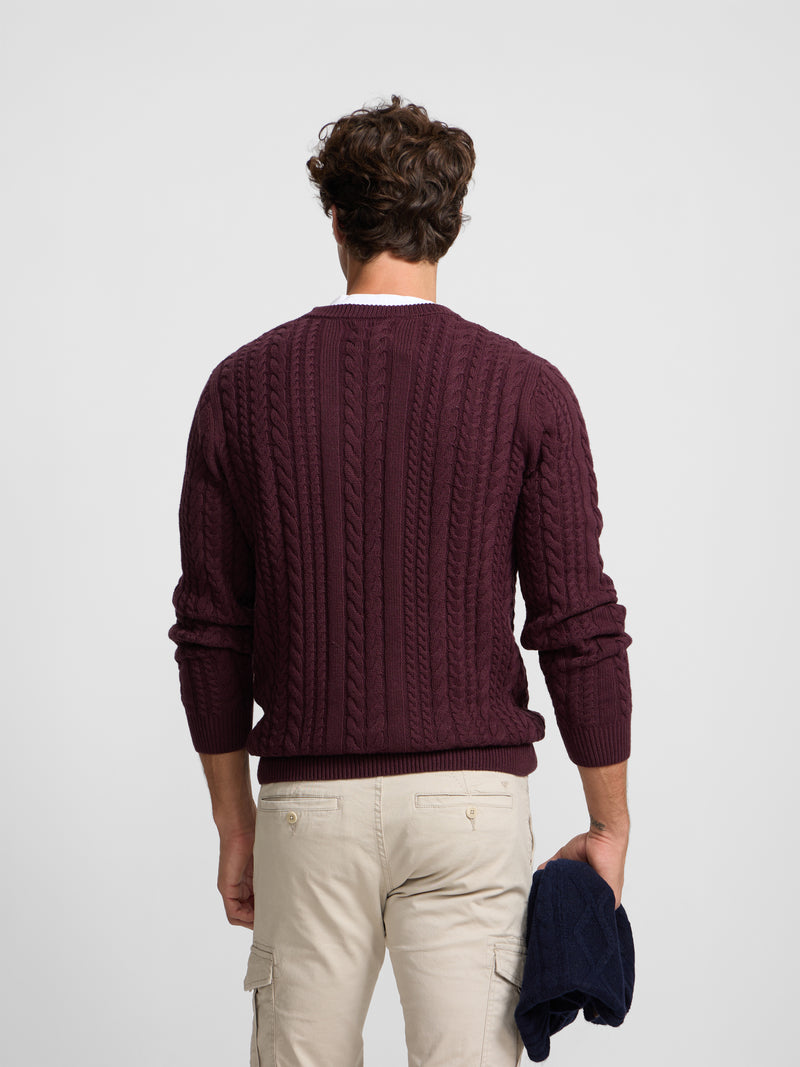 Camisola de malha bordeaux