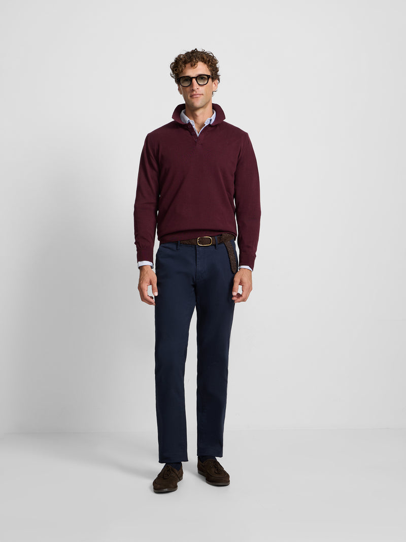 Pull col polo bordeaux