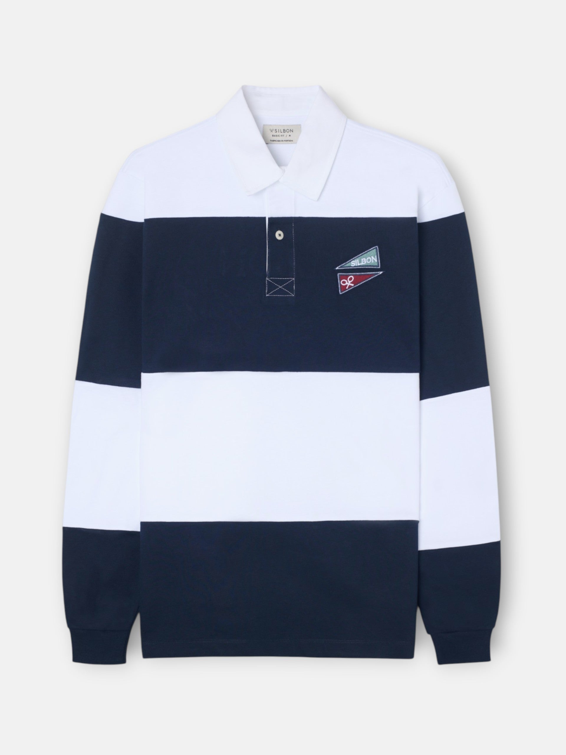 Polo clasico rugby rayas azul marino