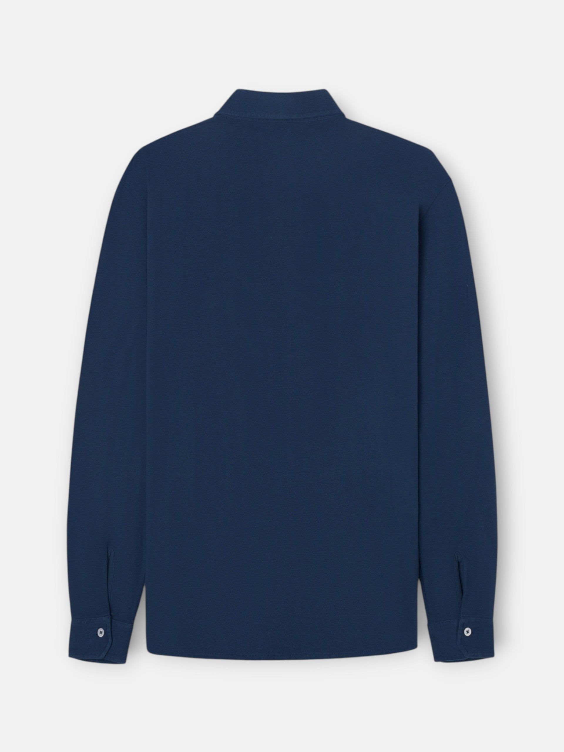 Polo manga larga chevron azul marino