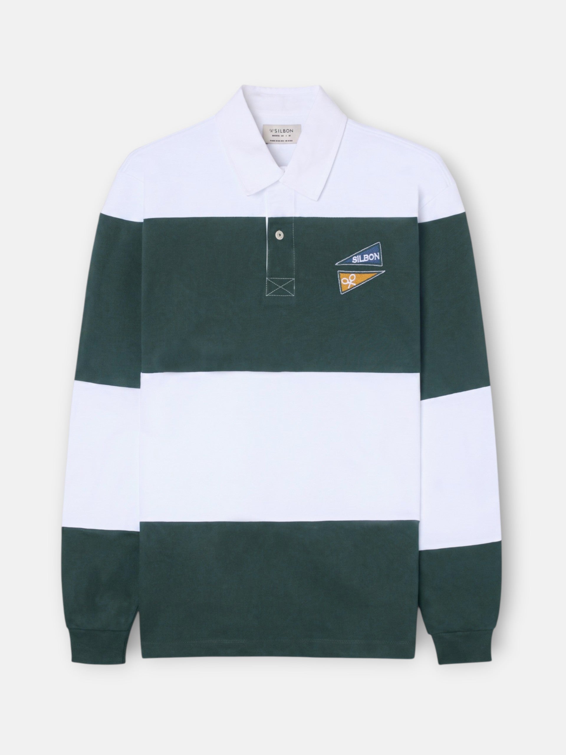 Polo clasico rugby rayas verde