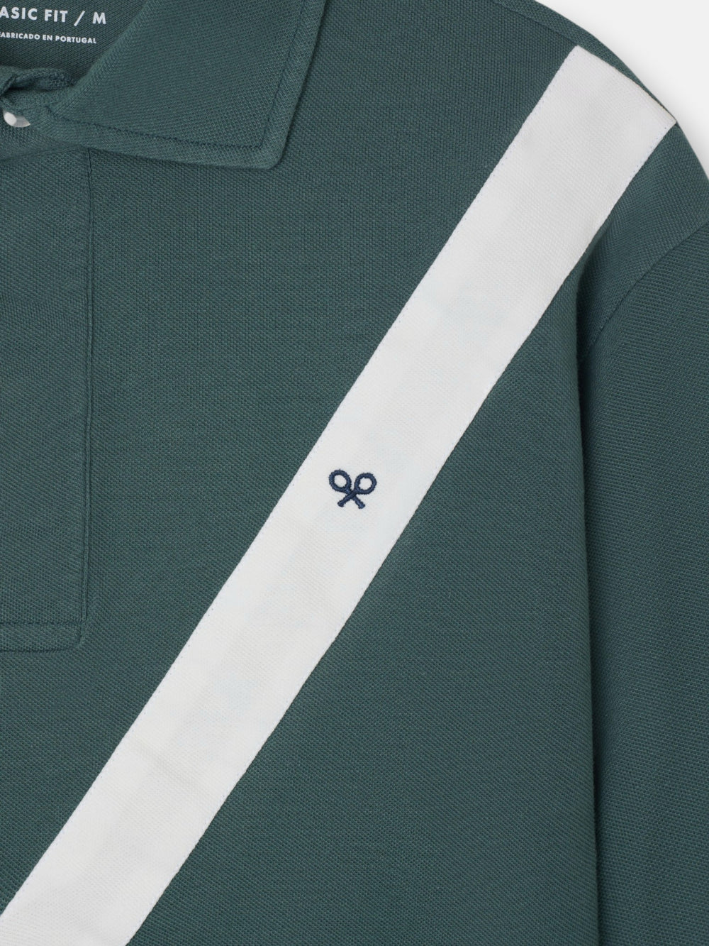 Dark green chevron long sleeve polo