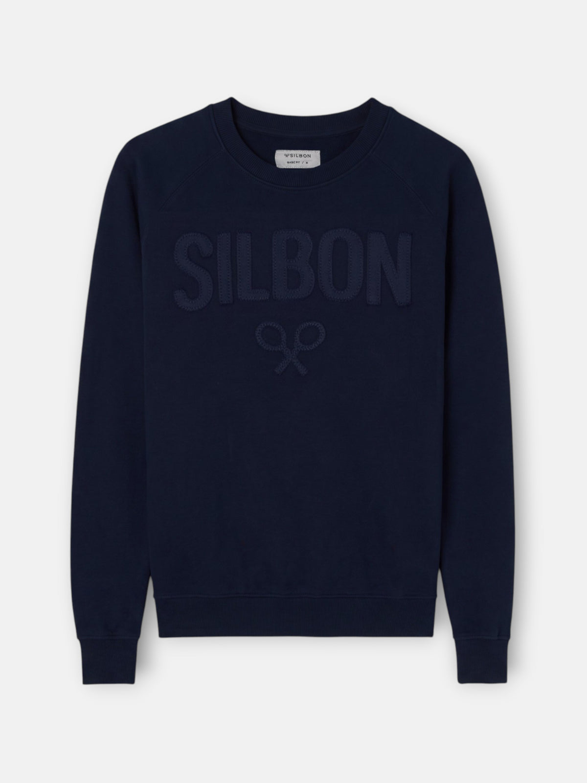 Navy blue raglan sweatshirt with Silbon patch