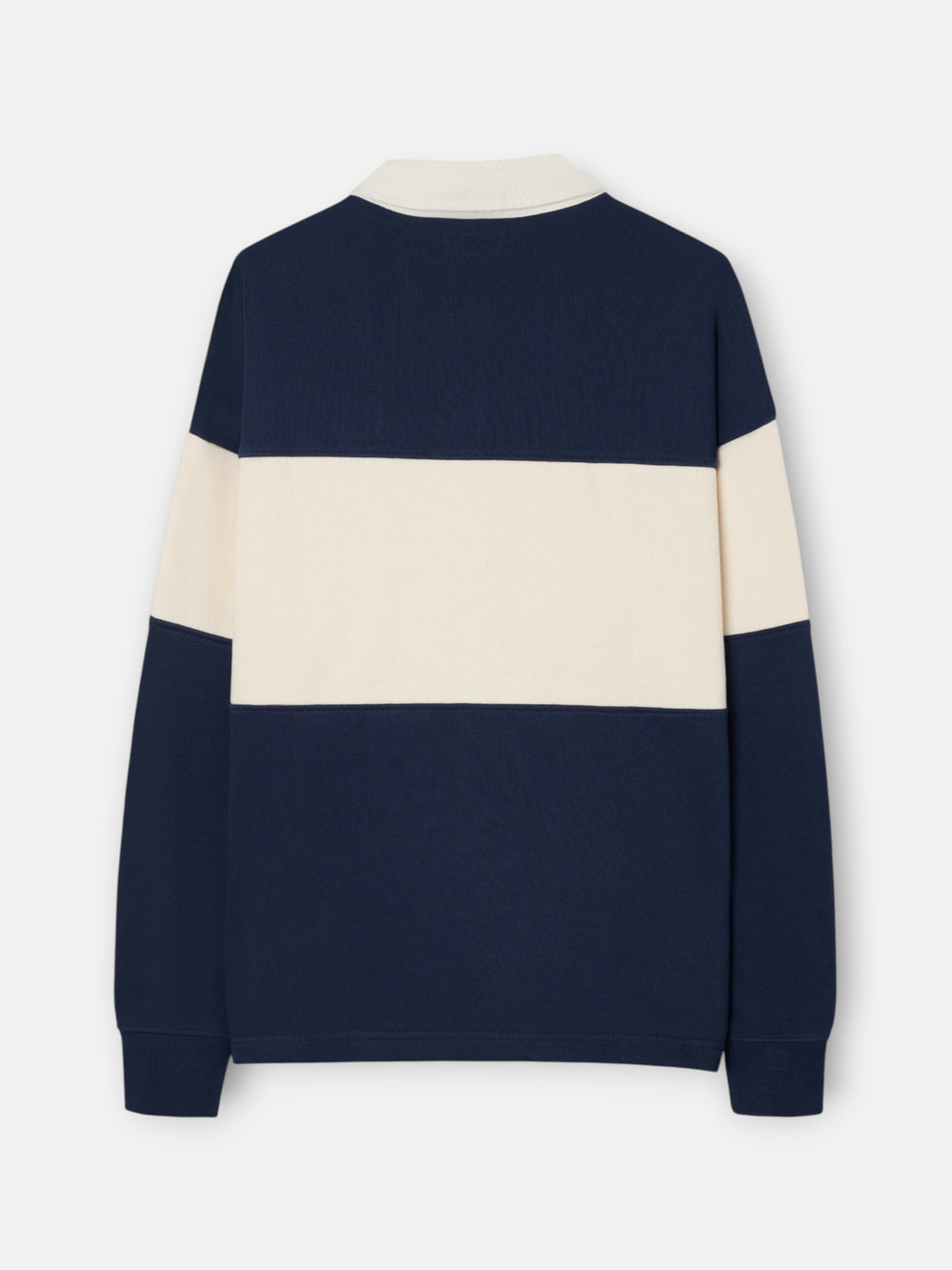 Sudadera relaxed fit cuello polo bloque azul marino