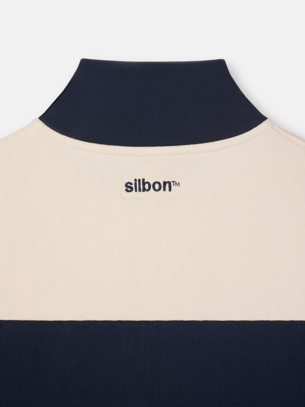 Sudadera media cremallera raya ancha azul marino