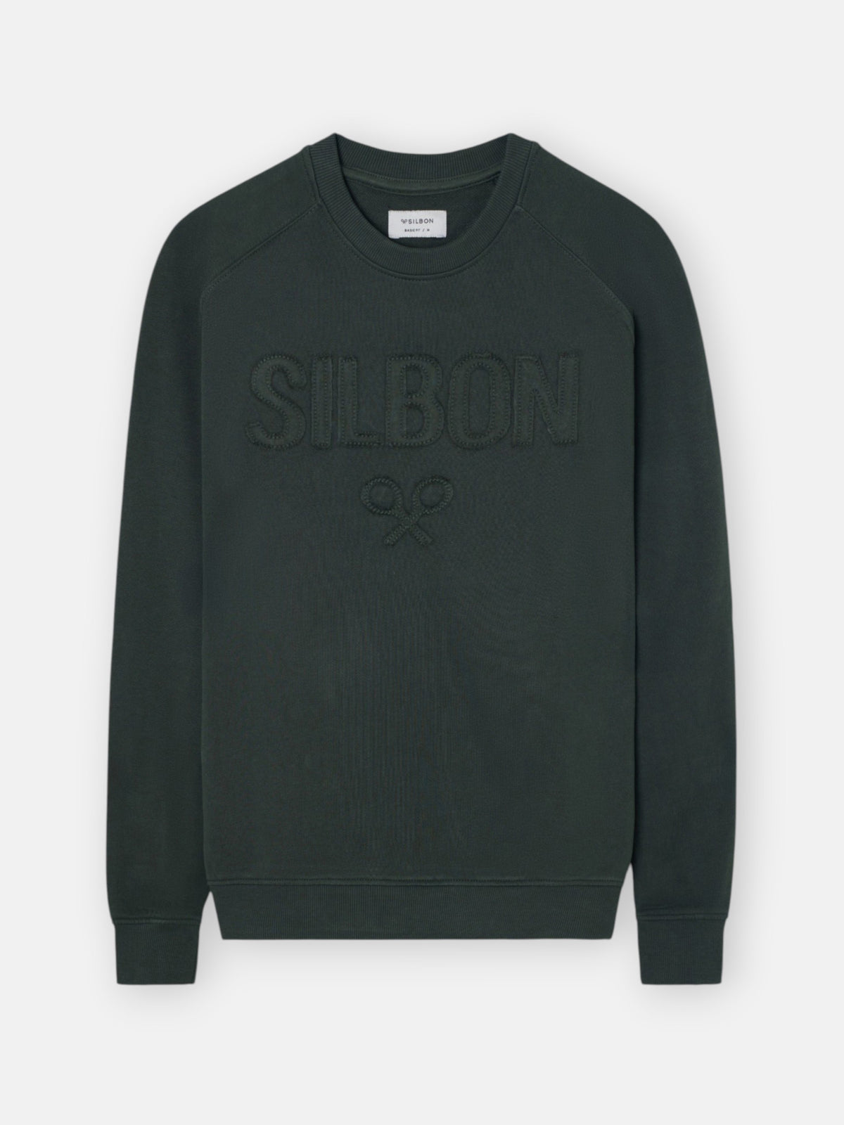 Sweat-shirt raglan patch Silbon kaki