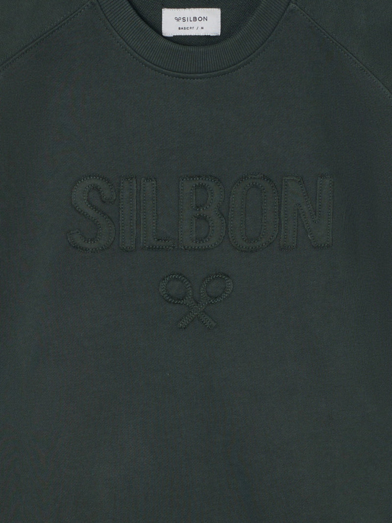 Sweatshirt raglã silbon patch caqui