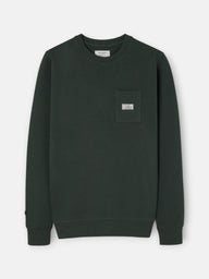 Khaki sweatshirt with pocket label
