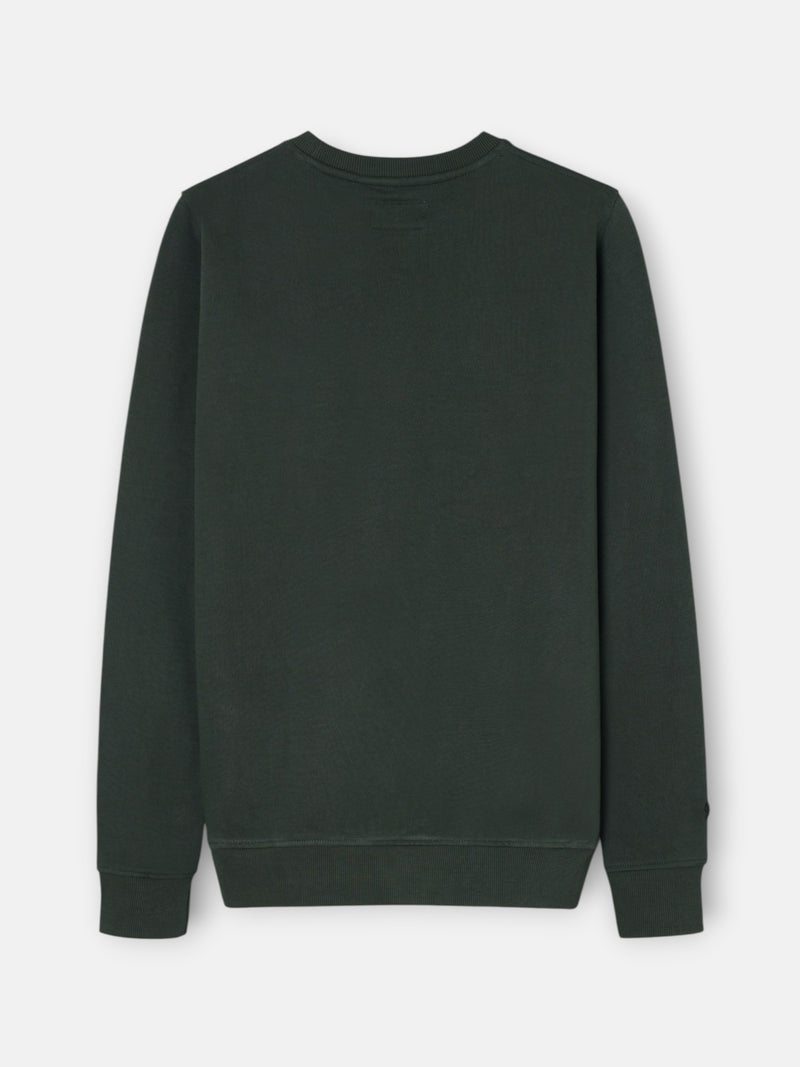 Khaki sweatshirt with pocket label