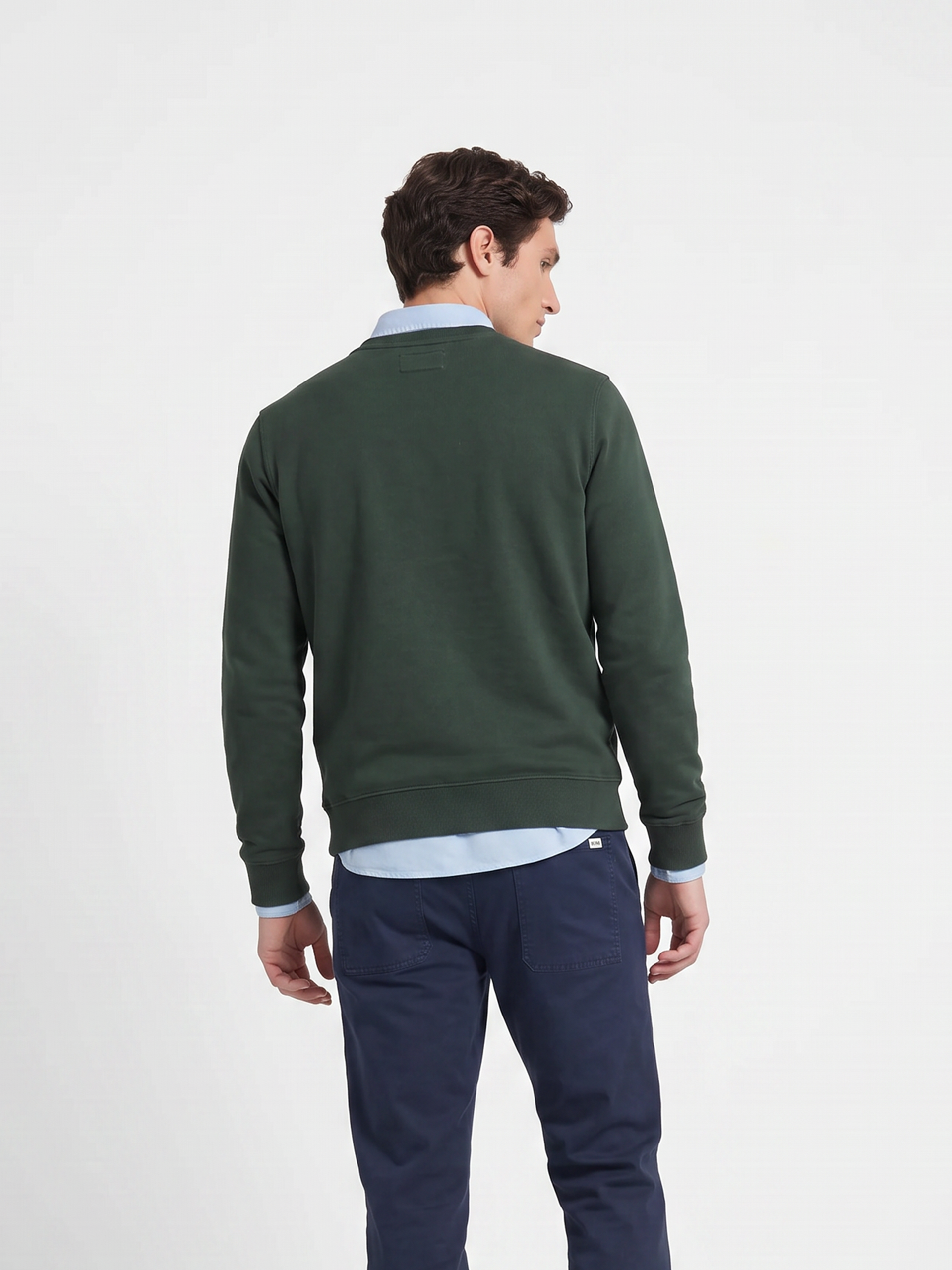 Sweat-shirt avec poche et étiquette kaki