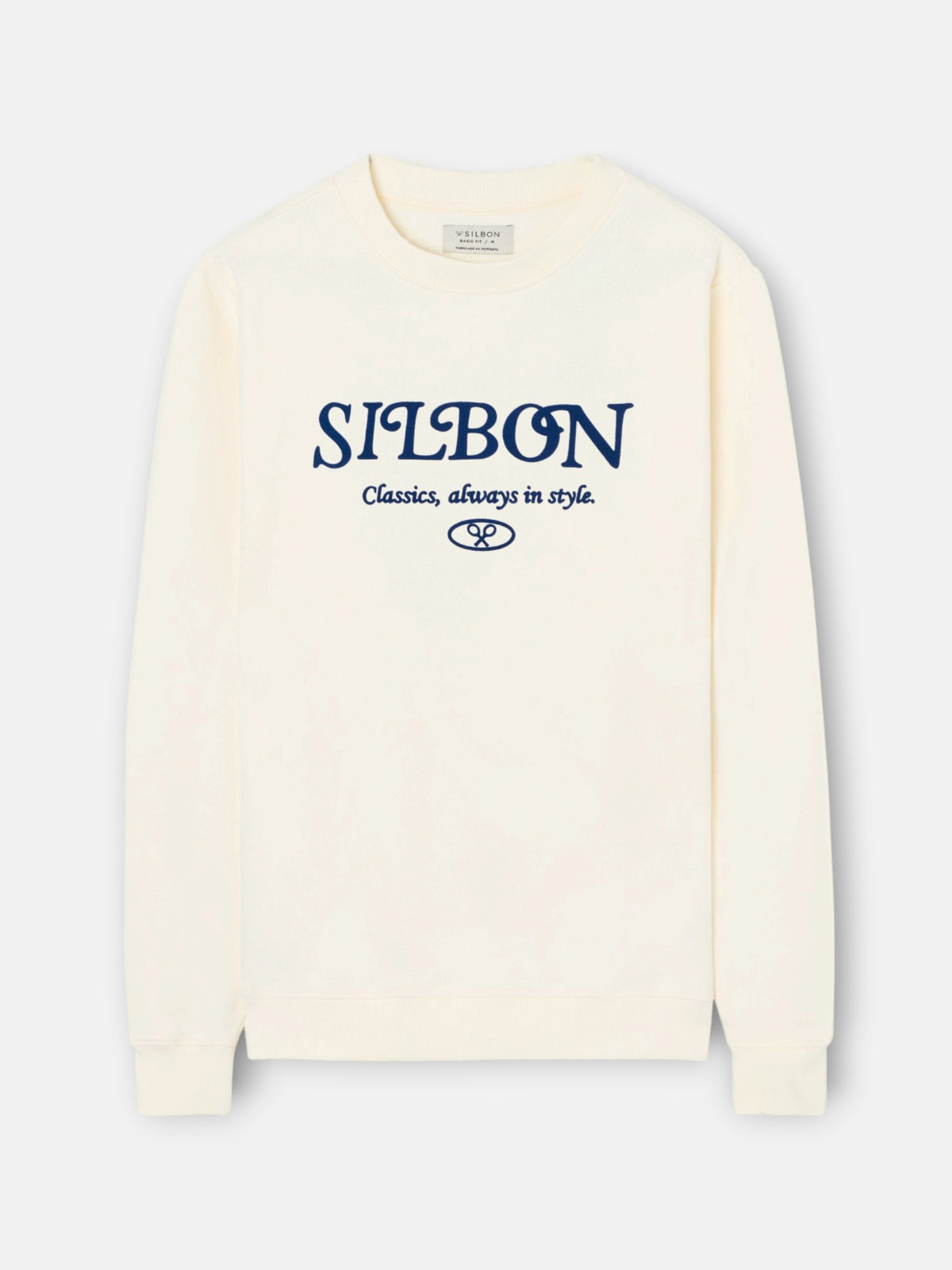 Embroidered sweatshirt classics in style cream