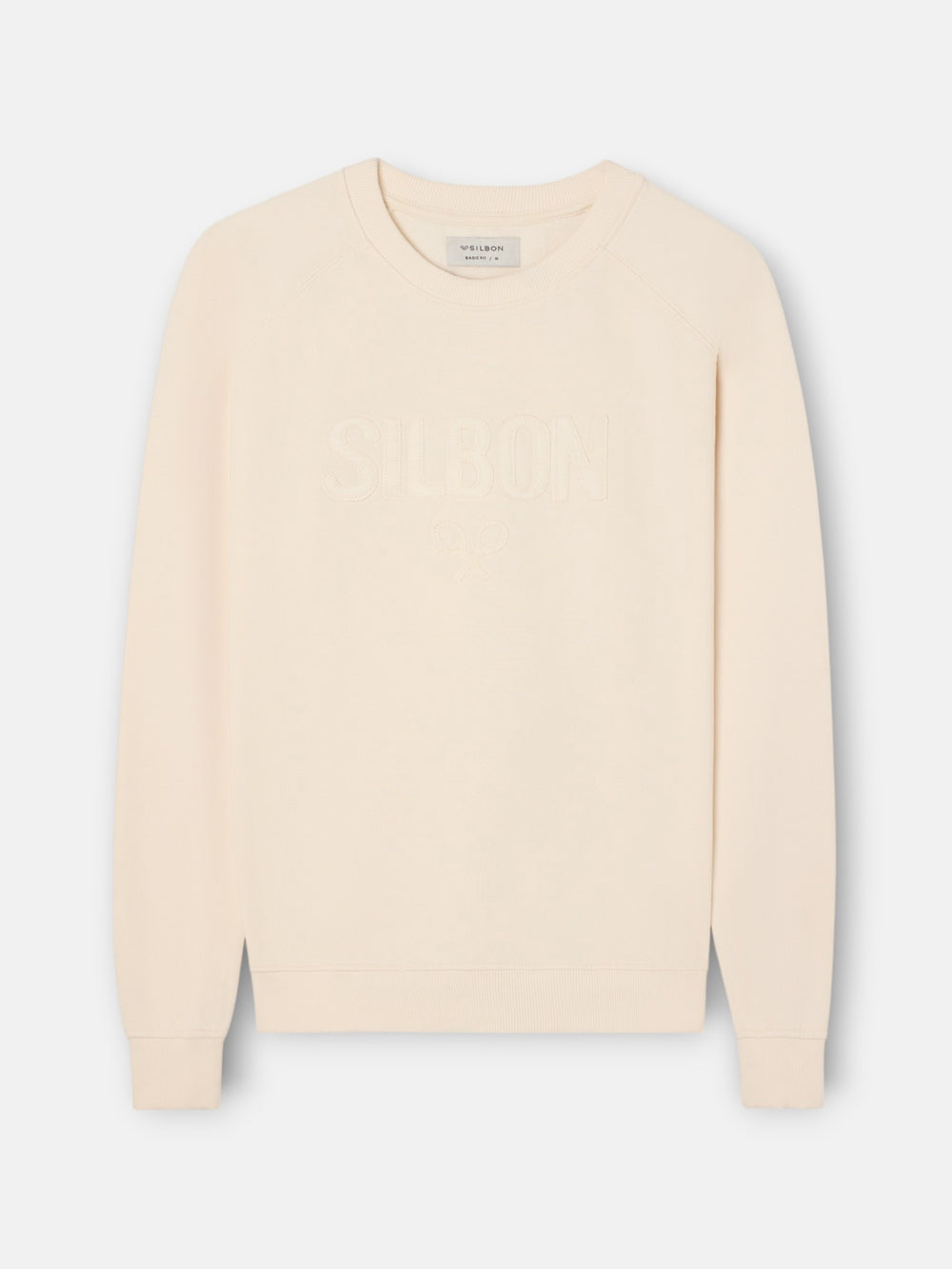 Sudadera ranglan silbon patch crema