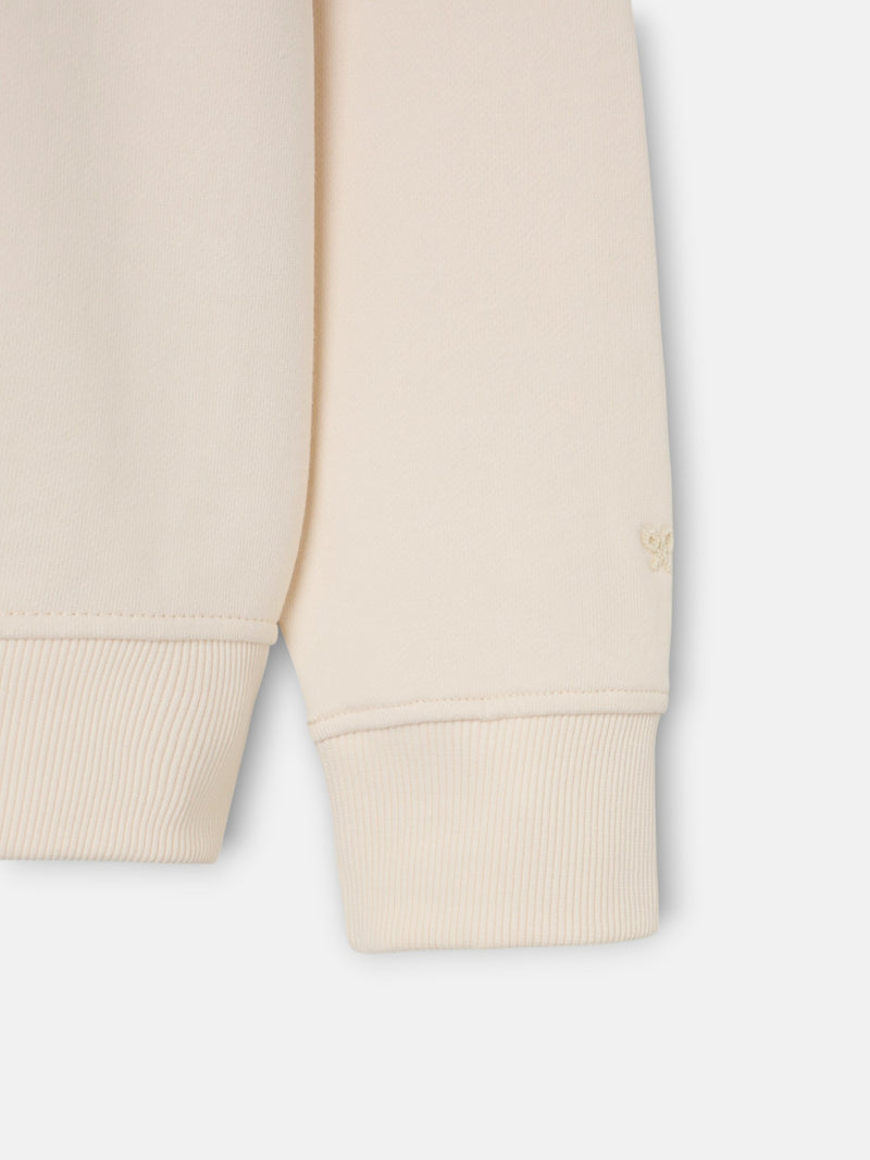 Cream sweatshirt with pocket and label