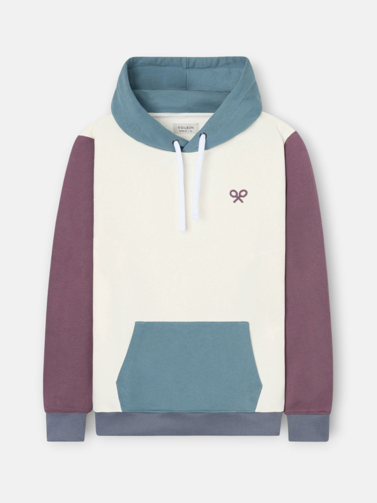 Multicolor cream hooded sweatshirt