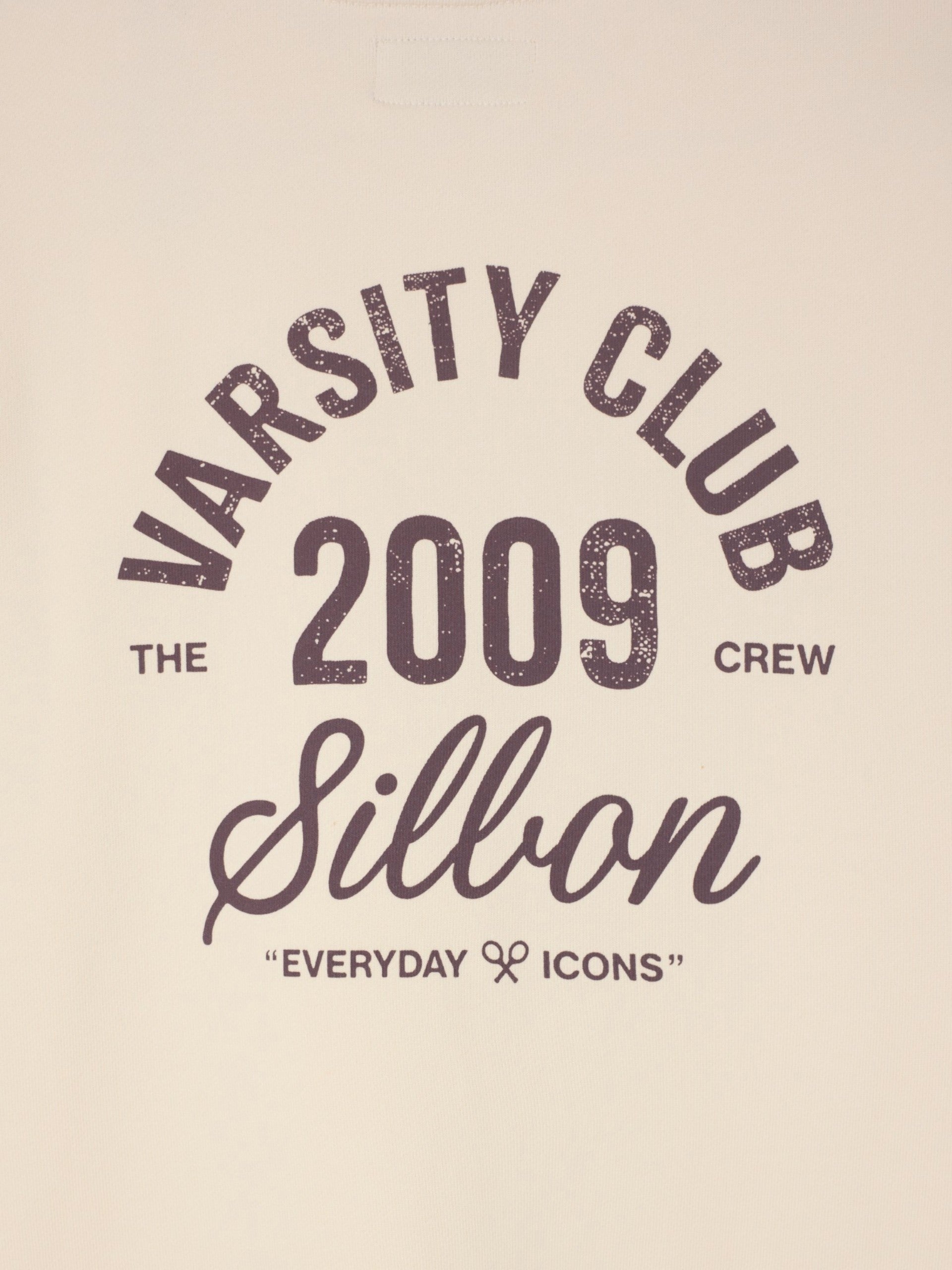 Sudadera varsity club crema