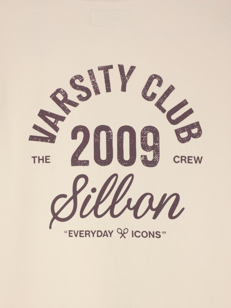 Sudadera varsity club crema