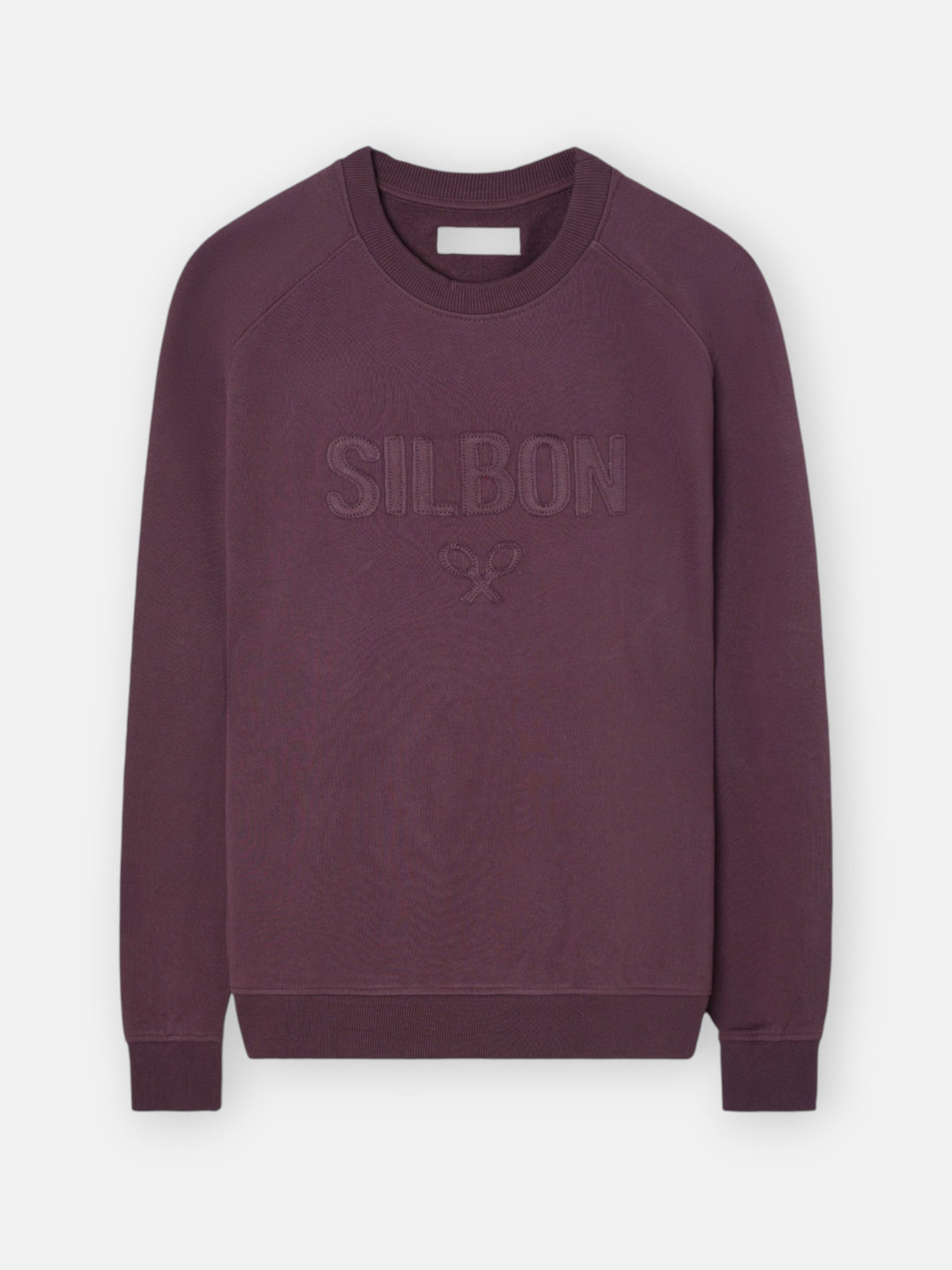 Sweat-shirt raglan patch Silbon bordeaux