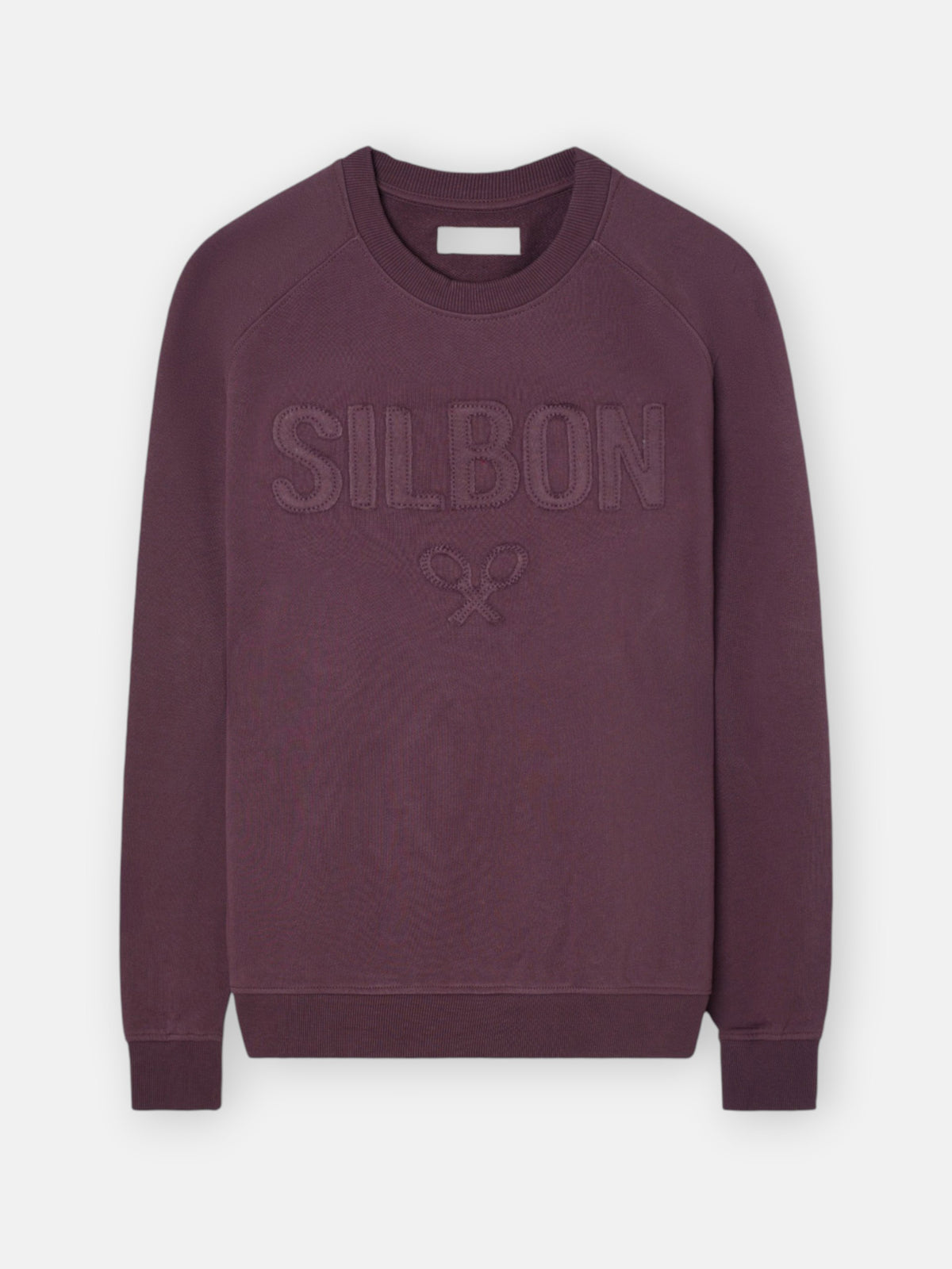 Sudadera ranglan silbon patch burdeos