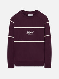 Sudadera special fit ranglan franjas burdeos