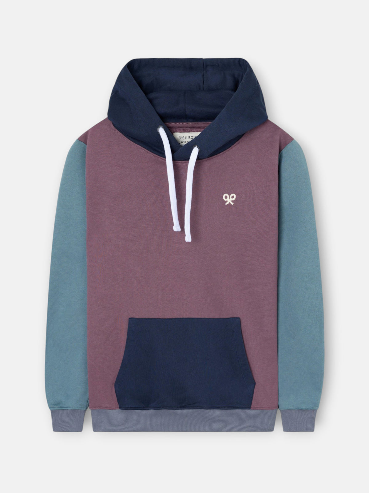 Multicolor burgundy hooded sweatshirt