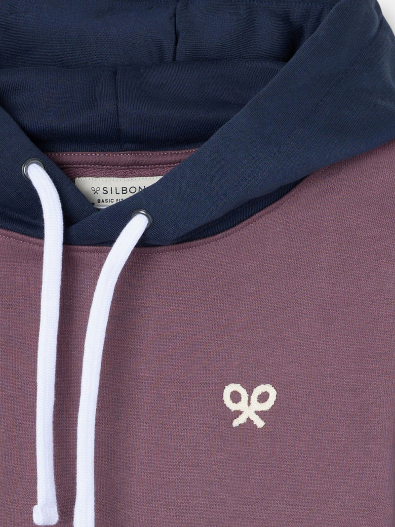 Sudadera capucha multicolor burdeos