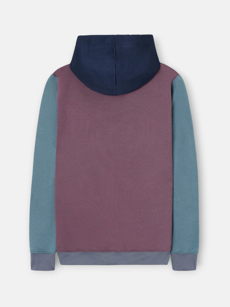 Sudadera capucha multicolor burdeos