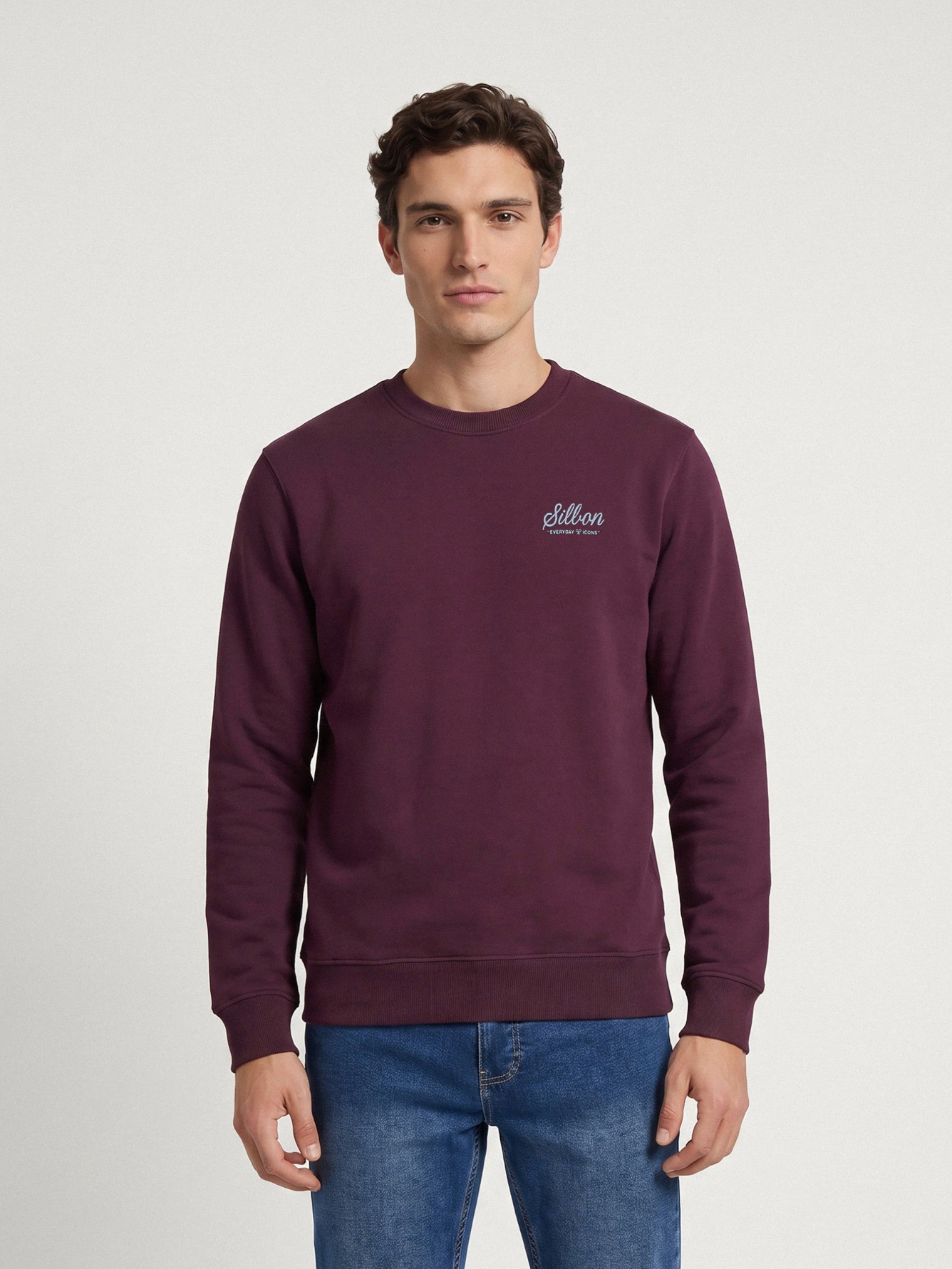 Sudadera varsity club burdeos