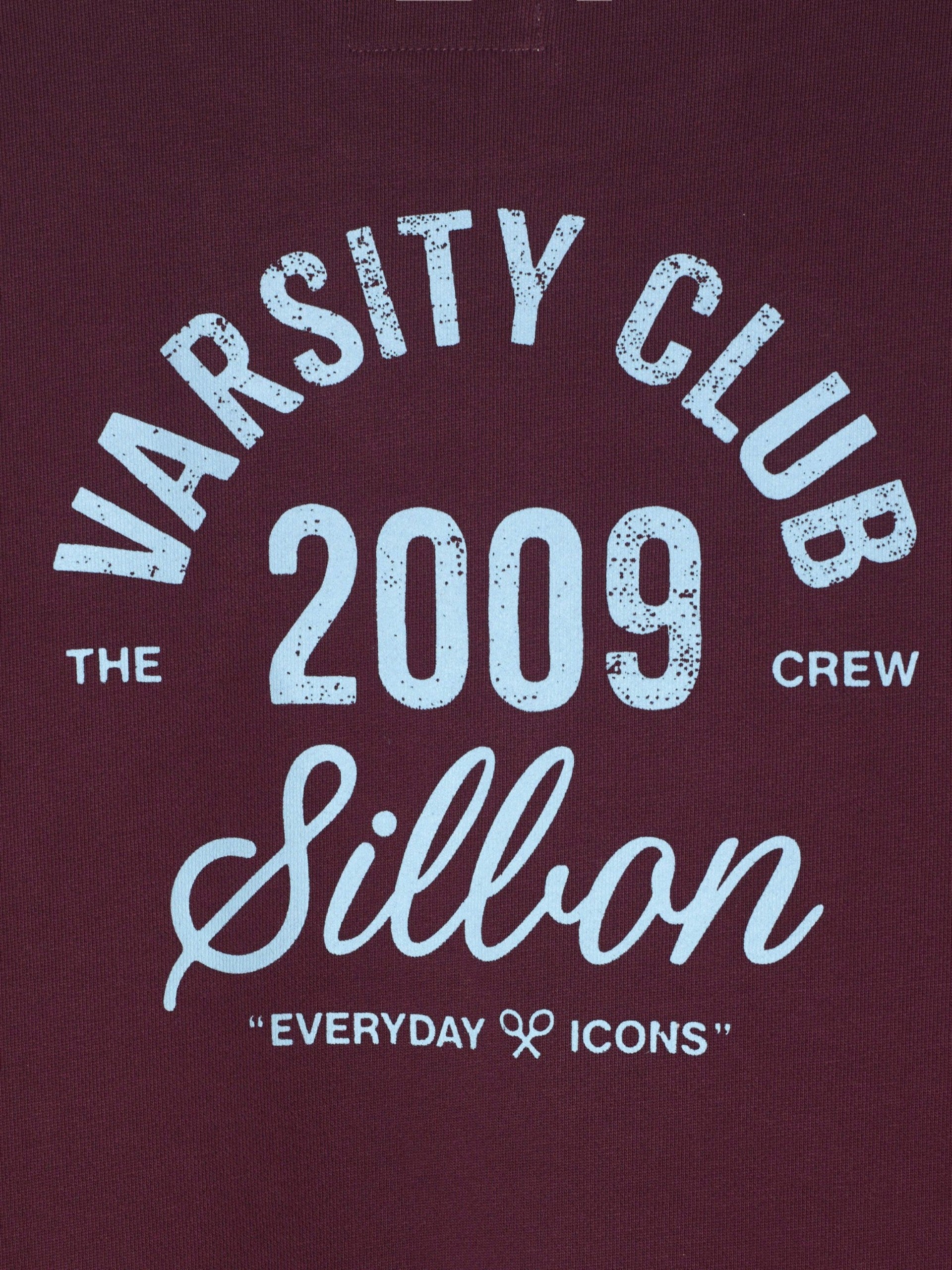 Sudadera varsity club burdeos