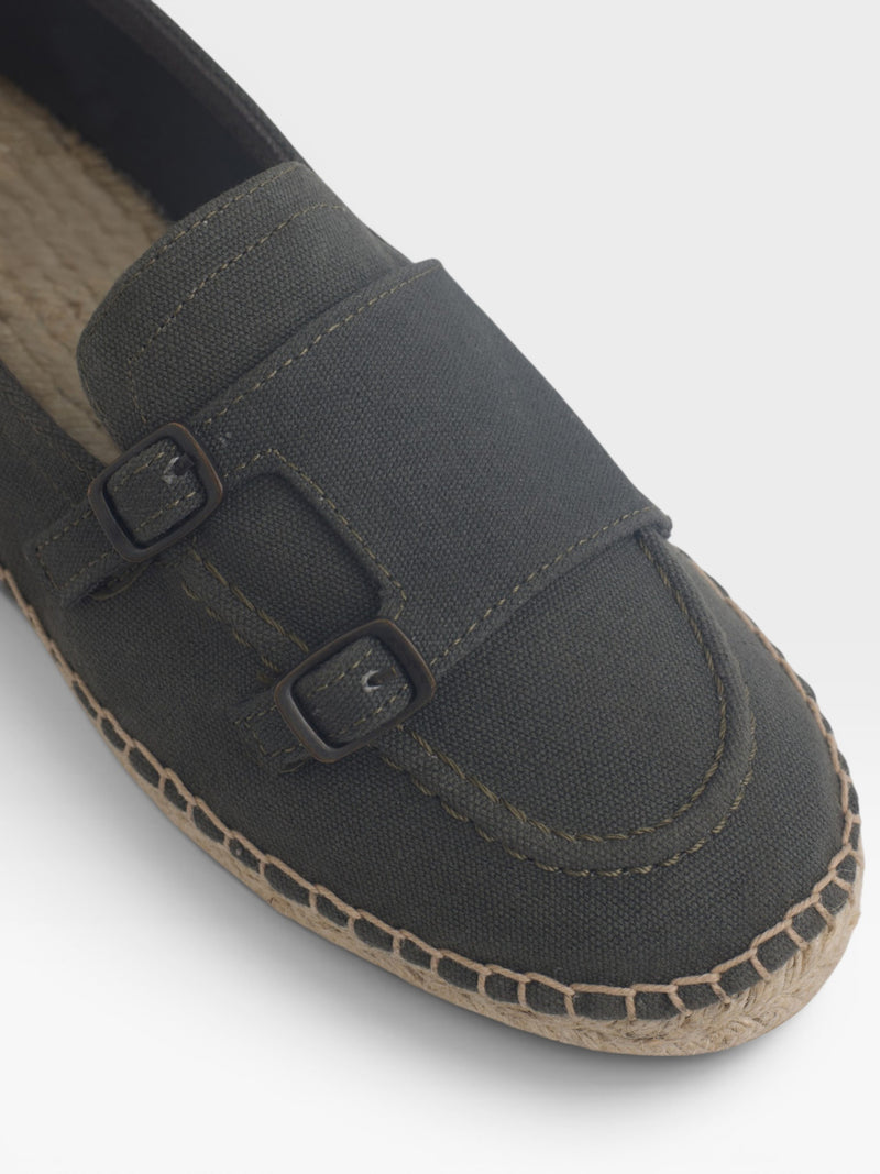 Green buckle espadrille