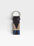 Argentinian multicolor navy blue leather keychain