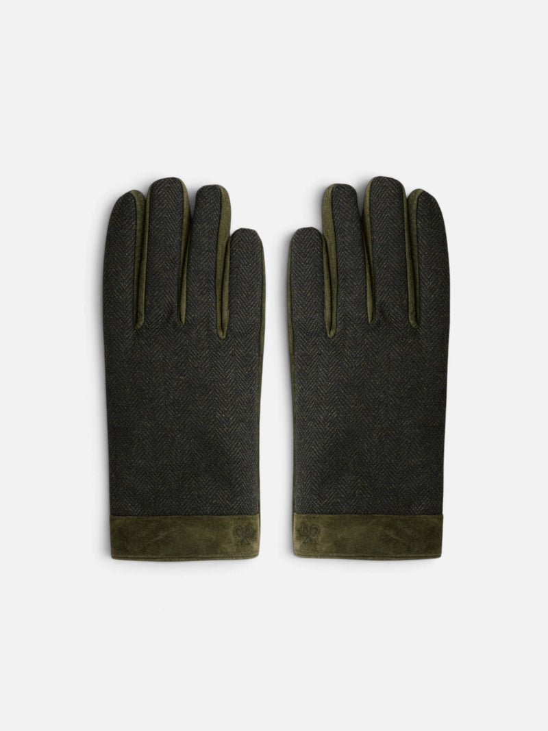 Guantes piel espiga verde