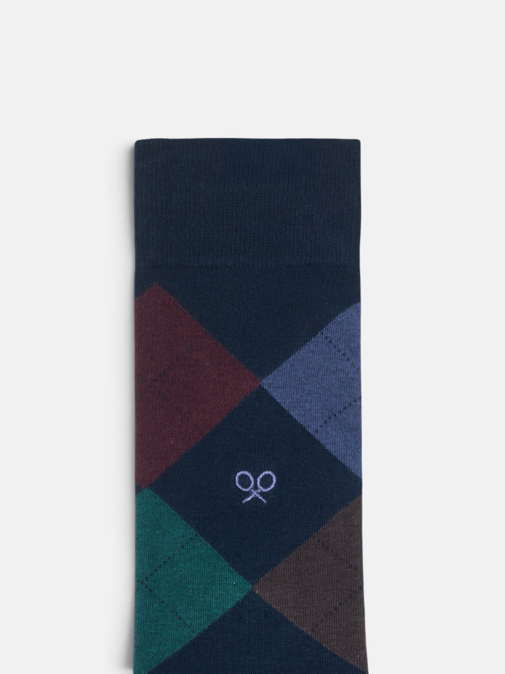 Navy blue argyle socks