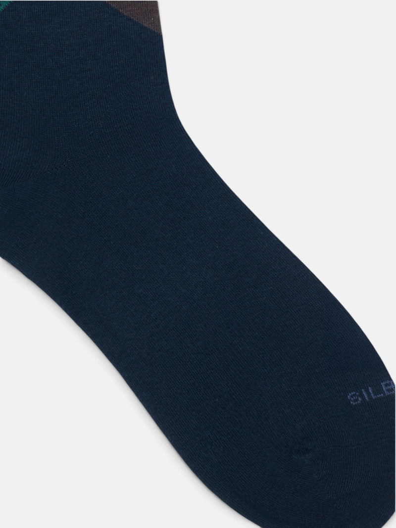 Navy blue argyle socks
