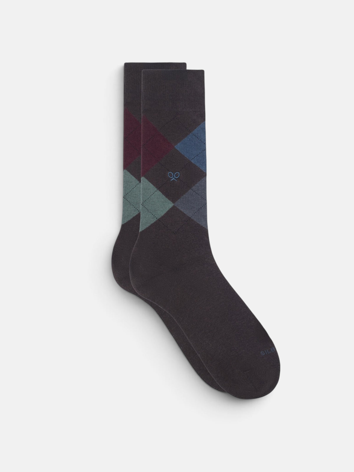 Brown argyle socks