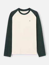 Camiseta manga larga ranglan verde oscuro