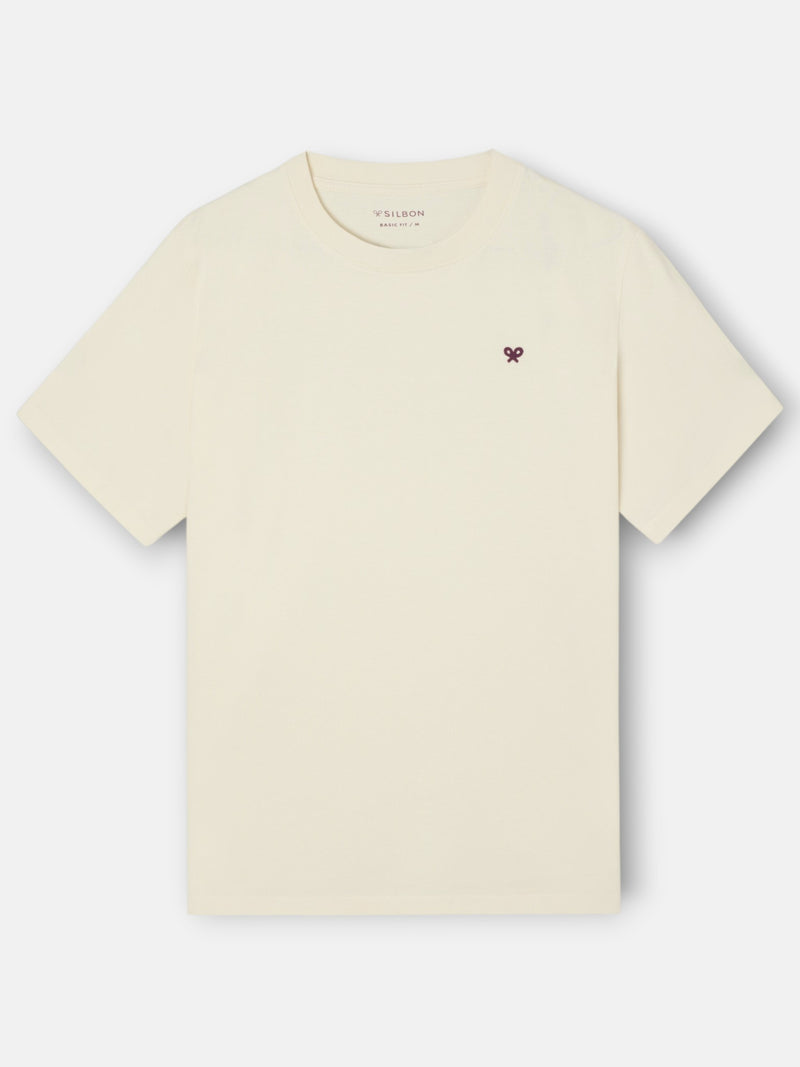 Camiseta silbon outfits crema