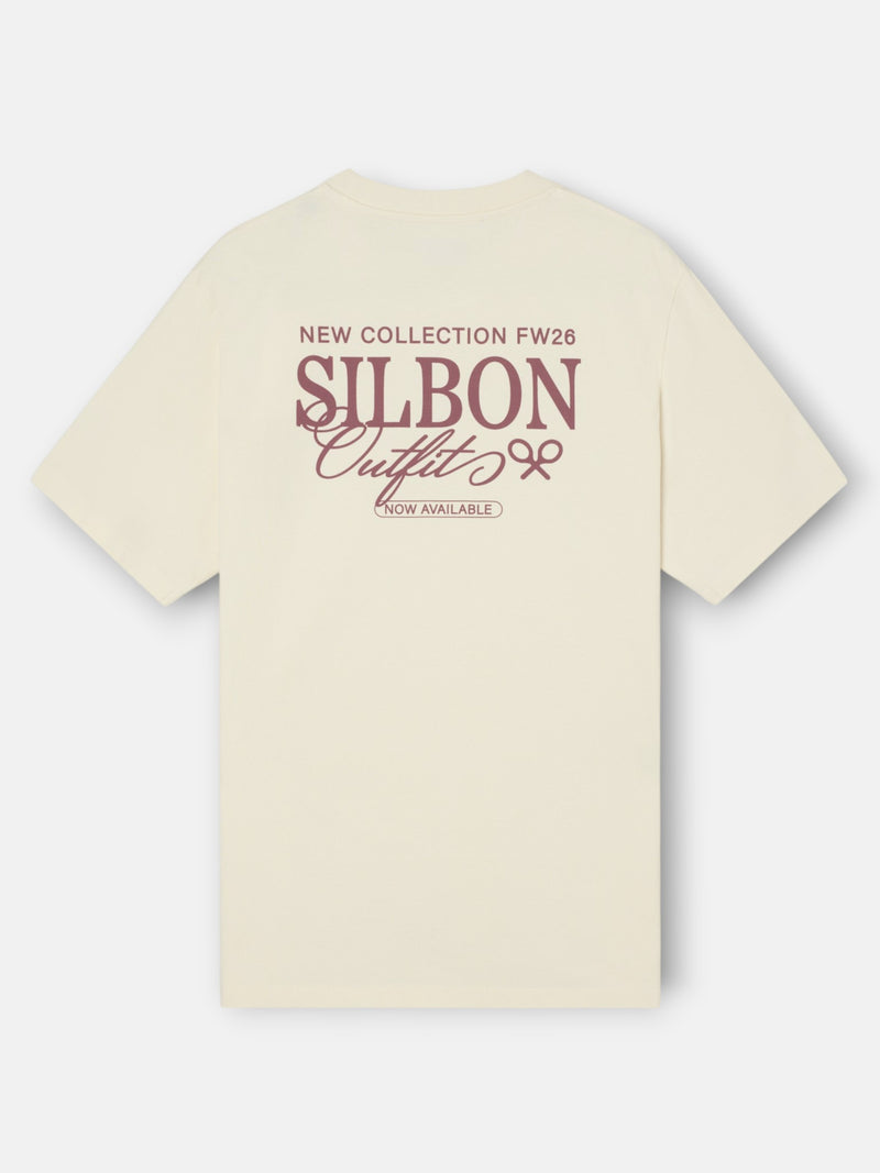 Camiseta silbon outfits crema