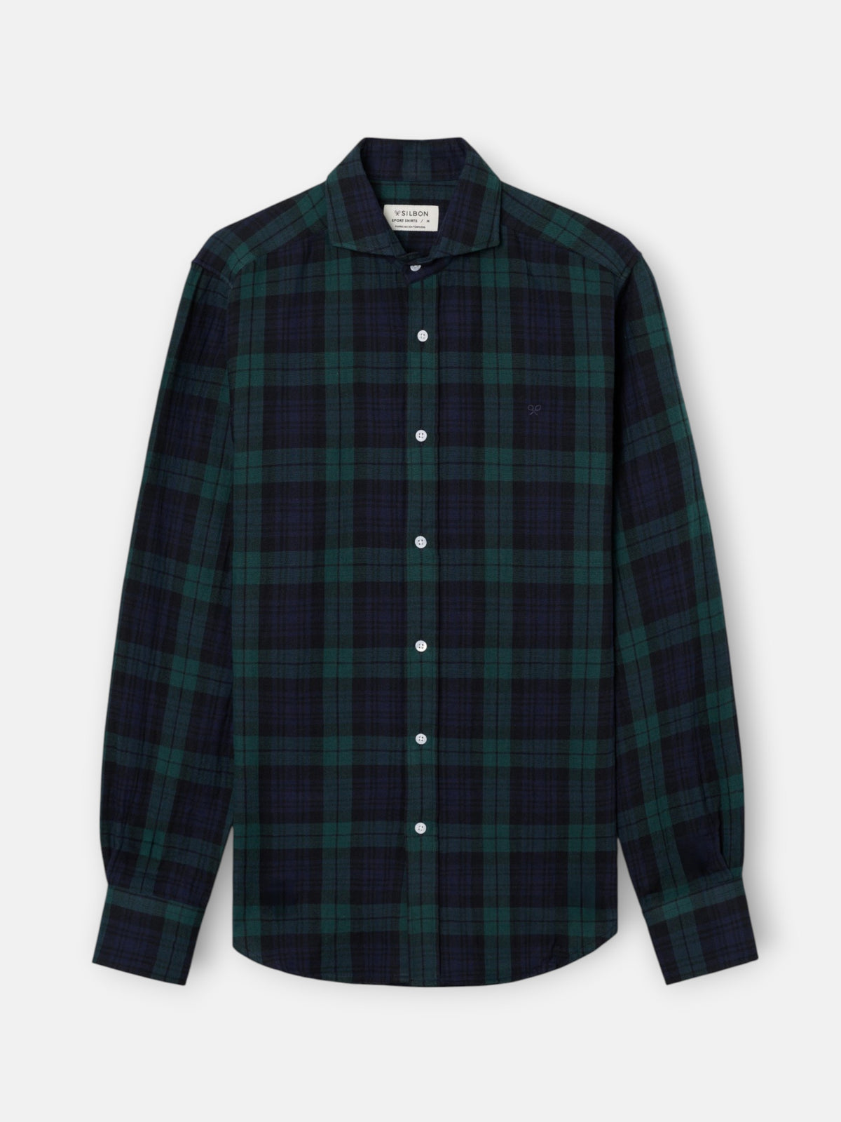 Camisa sport cuadro tartan verde azul oscuro