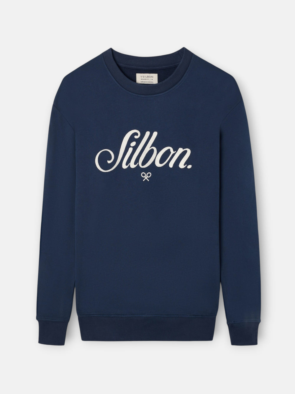 Sweat-shirt coupe décontractée Silbon brodé bleu marine