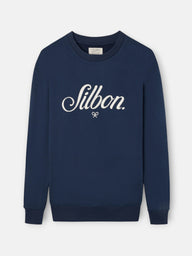 Sweatshirt relaxed fit silbon bordado azul-marinho