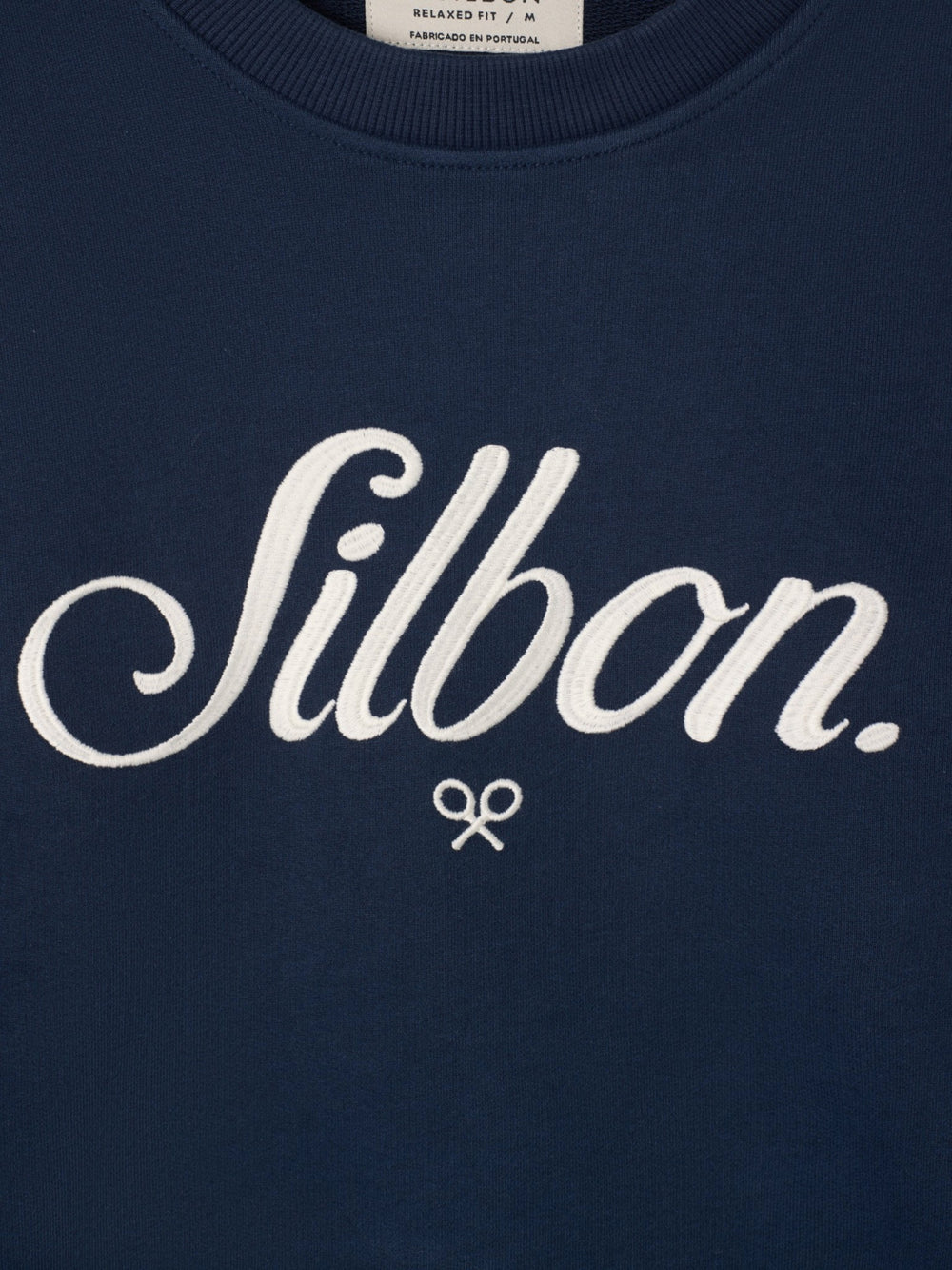 Sweat-shirt coupe décontractée Silbon brodé bleu marine